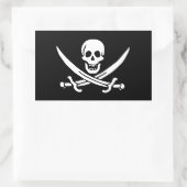 Jolly Roger van Calico Jack Rackham (ZWART) Rechthoekige Sticker (Tas)