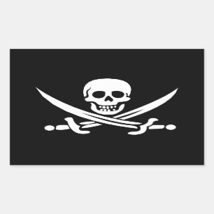 Jolly Roger van Calico Jack Rechthoekige Sticker