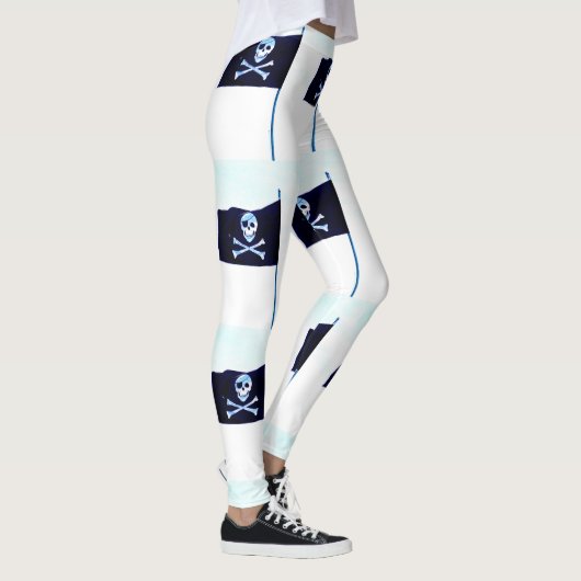 jolly roger vlag wit leggings (Rechts)