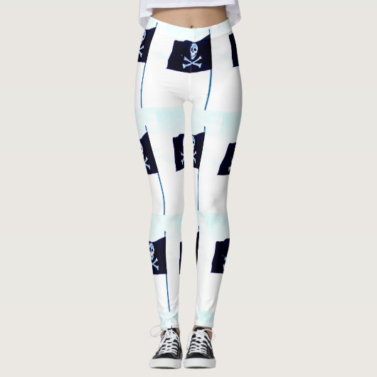 jolly roger vlag wit leggings (Voorkant)