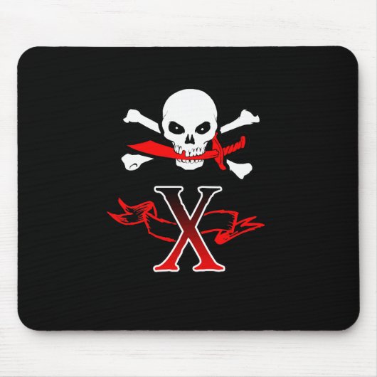 Jolly Roger X Monogram Initiaal Muismat (Voorkant)
