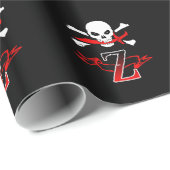 Jolly Roger Z Monogram Initiaal Cadeaupapier (Rol Hoek)