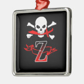 Jolly Roger Z Monogram Initiaal Metalen Ornament (Links)