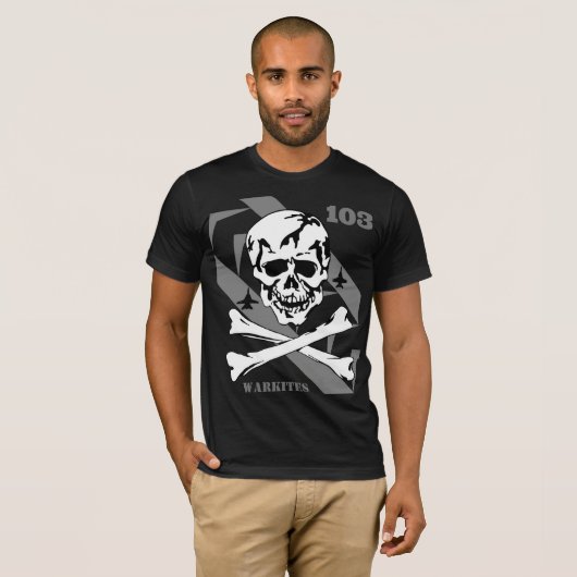Jolly Rogers 103 b&w T-shirt (Voorkant volledig)