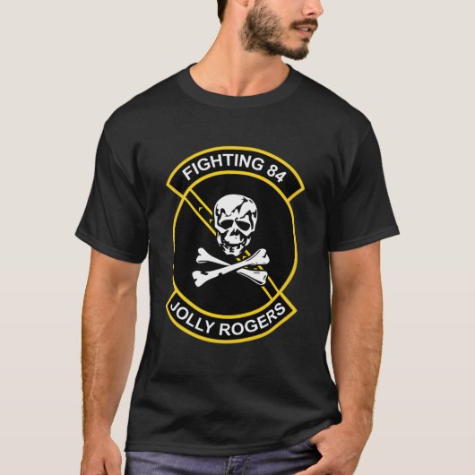 Jolly Rogers Fighting 84 F-14 Tomcat VFA-103 Jet A T-shirt (Voorkant)
