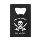 Jolly Rogers Instant Pirate Add Rum Creditkaart Flessenopener (Achterkant)