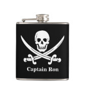 Jolly Rogers Pirate Captain Custom Liquor Flask Heupfles (Voorkant)