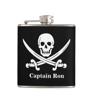 Jolly Rogers Pirate Captain Custom Liquor Flask Heupfles