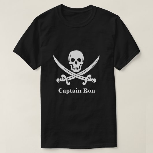 Jolly Rogers Pirate Captain Custom T-shirt (Design voorkant)