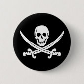 Jolly Rogers Pirate Ronde Button 5,7 Cm (Voorkant)