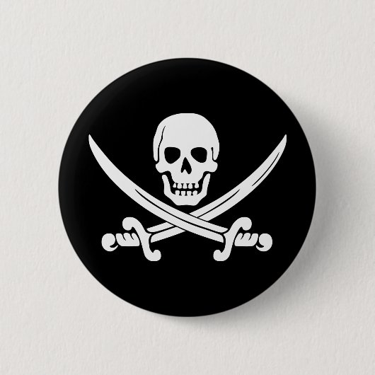 Jolly Rogers Pirate Ronde Button 5,7 Cm (Voorkant)
