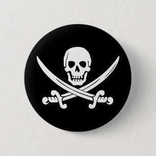 Jolly Rogers Pirate Ronde Button 5,7 Cm
