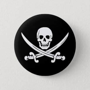 Jolly Rogers Pirate Ronde Button 5,7 Cm