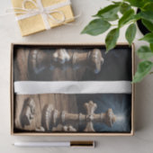 Jolly Rogers schedel en botten op piratenbureau Tissuepapier (Geschenk)