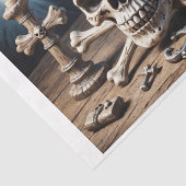 Jolly Rogers schedel en botten op piratenbureau Tissuepapier (Detail)