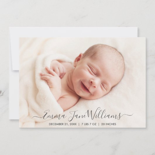 Jolly rood groen gestreept geboorte aankondiging f (Voorkant)