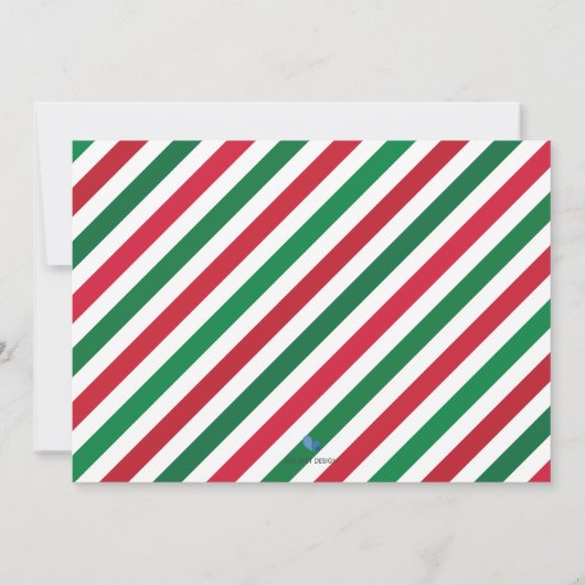 Jolly rood groen gestreept geboorte aankondiging f (Achterkant)