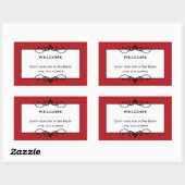 Jolly rood smeedijzeren lijst uit de stad geschenk rechthoekige sticker (Vel)