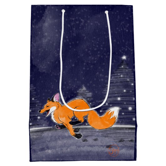 Jolly Running Fox Gift Bag Medium Cadeauzakje (Achterkant)