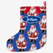 Jolly Santa aangepaste jongens kerstkous Grote Kerstsok (Achterkant)