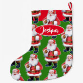 Jolly Santa aangepaste jongens kerstkous Grote Kerstsok (Achterkant)