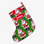 Jolly Santa aangepaste jongens kerstkous Grote Kerstsok (Achterkant (Hangend))