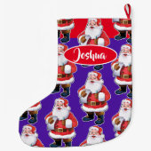 Jolly Santa aangepaste jongens kerstkous Grote Kerstsok (Achterkant)