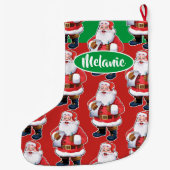 Jolly Santa aangepaste meisjes kerstkous Grote Kerstsok (Achterkant)