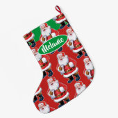 Jolly Santa aangepaste meisjes kerstkous Grote Kerstsok (Achterkant (Hangend))