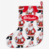 Jolly Santa aangepaste meisjes kerstkous Grote Kerstsok (Achterkant)