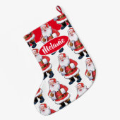 Jolly Santa aangepaste meisjes kerstkous Grote Kerstsok (Achterkant (Hangend))