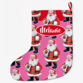 Jolly Santa aangepaste meisjes kerstkous Grote Kerstsok (Achterkant)