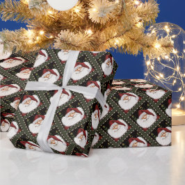 Jolly Santa Baard Kerstmis Feestelijke Inspirativi Cadeaupapier