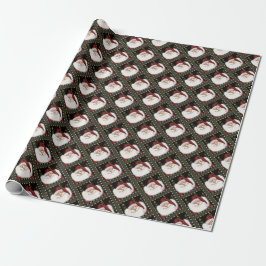 Jolly Santa Baard Kerstmis Feestelijke Inspirativi Cadeaupapier