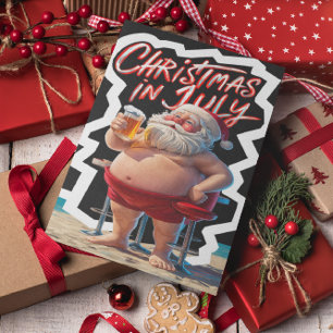 Jolly Santa Cheers met een biertje Briefkaart
