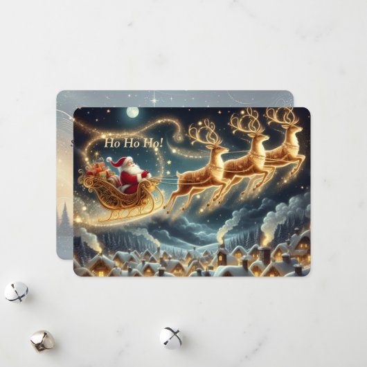 Jolly Santa Christmas Card   Feestdagenkaart (Voorkant / Achterkant in situ)