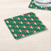 Jolly Santa Christmas Design Kartonnen Onderzetters (Schuin)