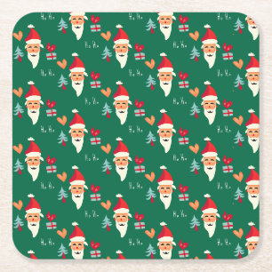 Jolly Santa Christmas Design Kartonnen Onderzetters