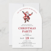 Jolly Santa Christmas Party Kaart (Voorkant)