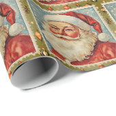  Jolly Santa Christmas postzegel Cadeaupapier (Rol Hoek)