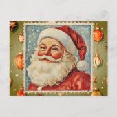 Jolly Santa Christmas postzegel Feestdagenkaart (Voorkant)