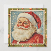 Jolly Santa Christmas postzegel Feestdagenkaart (Voorkant)