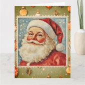  Jolly Santa Christmas postzegel Kaart (Voorkant)