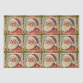  Jolly Santa Christmas postzegel Tissuepapier (Voorkant)