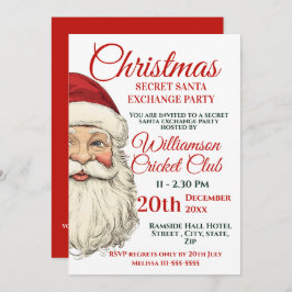 Jolly Santa Christmas Santa Exchange Party Kaart