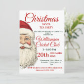 Jolly Santa Christmas Tea Party Kaart (Staand voorkant)