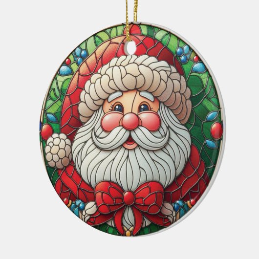 Jolly Santa Christmas Tree Decoration Keramisch Ornament (Links)