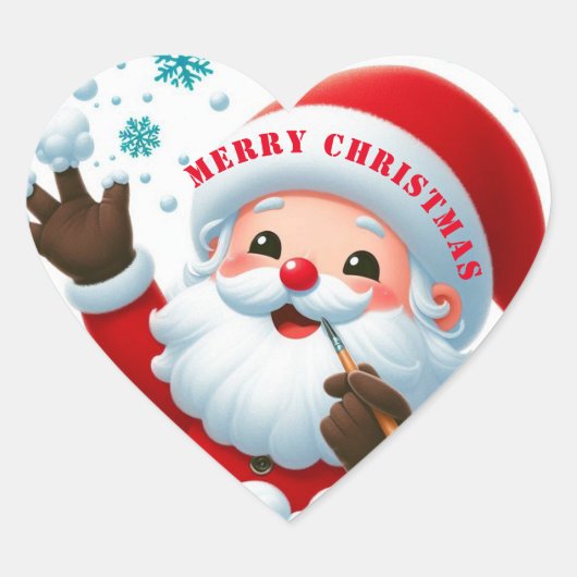 Jolly Santa Classic Ronde Stickers (Voorkant)