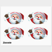 Jolly Santa Classic Ronde Stickers (Vel)