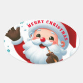 Jolly Santa Classic Ronde Stickers (Voorkant)